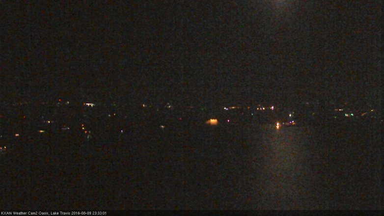 Lake Travis webcam, August 9, 2016 11:05 PM CT