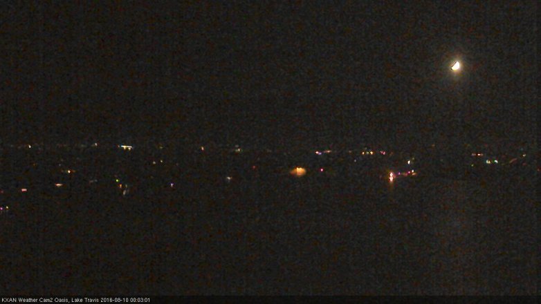 Lake Travis webcam, August 9, 2016 11:30 PM CT