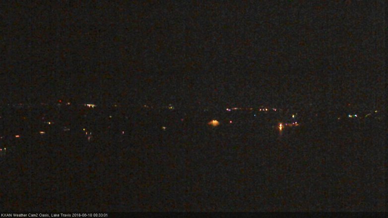 Lake Travis webcam, August 9, 2016 11:50 PM CT
