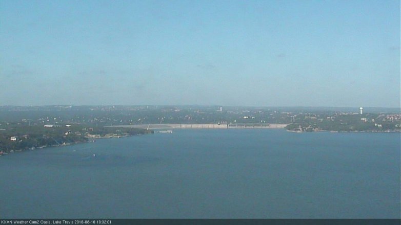 Lake Travis webcam, August 10, 2016 9:45 AM CT