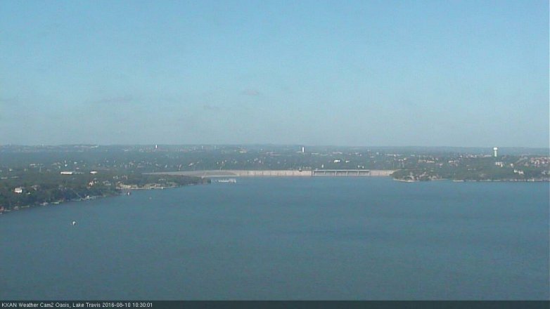 Lake Travis webcam, August 10, 2016 9:55 AM CT