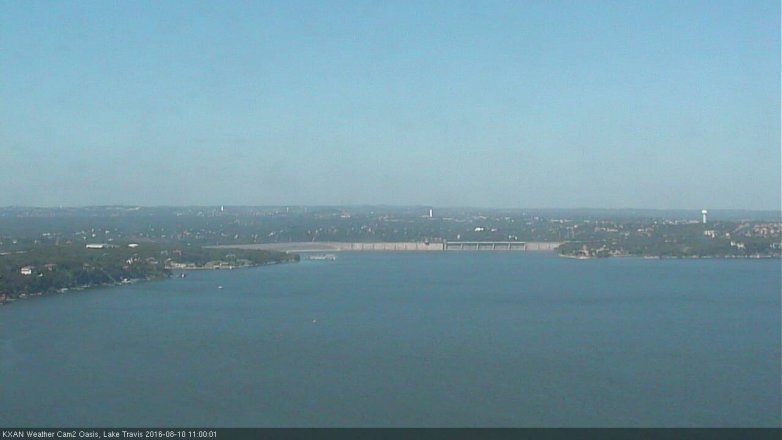 Lake Travis webcam, August 10, 2016 10:15 AM CT