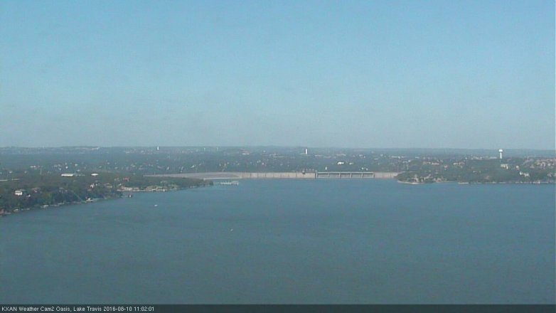 Lake Travis webcam, August 10, 2016 10:20 AM CT