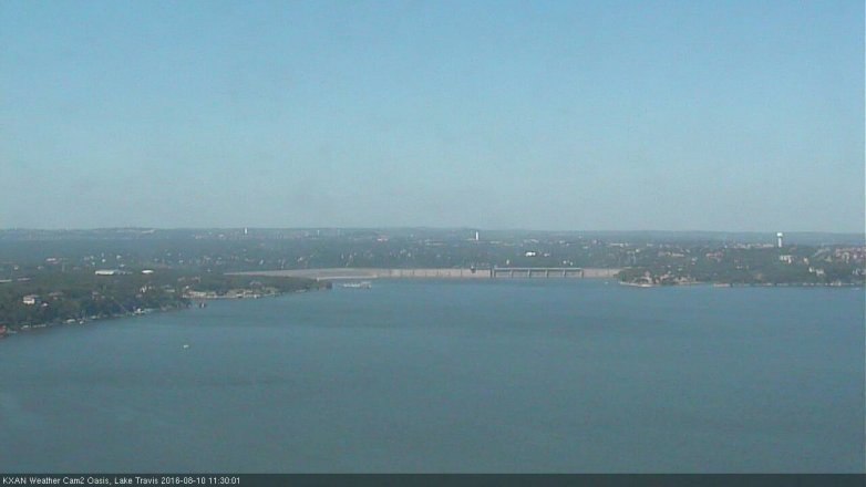 Lake Travis webcam, August 10, 2016 10:45 AM CT