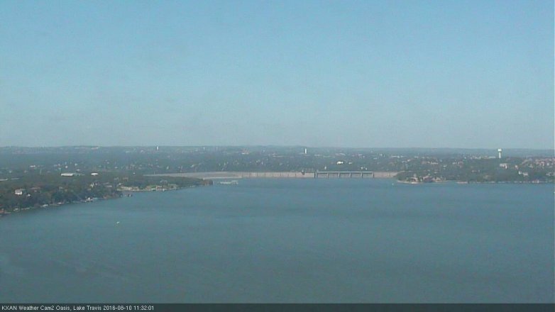 Lake Travis webcam, August 10, 2016 10:50 AM CT