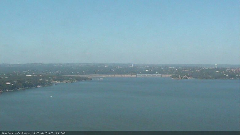 Lake Travis webcam, August 10, 2016 11:00 AM CT