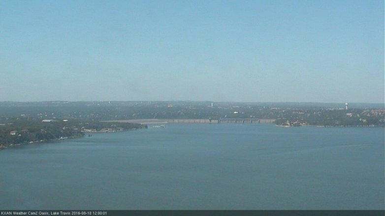 Lake Travis webcam, August 10, 2016 11:05 AM CT