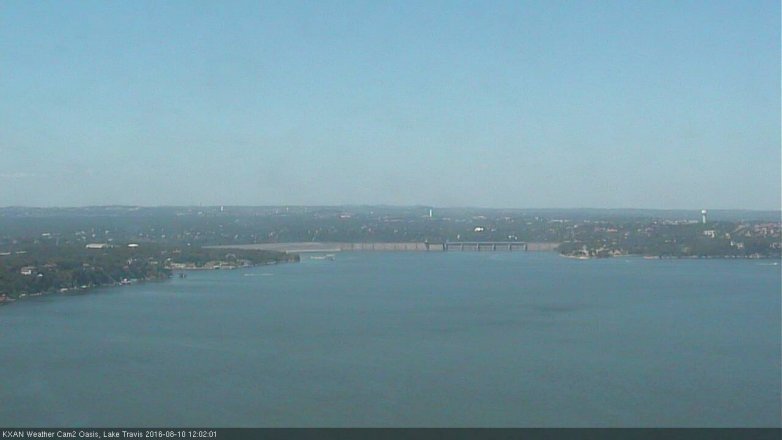 Lake Travis webcam, August 10, 2016 11:20 AM CT