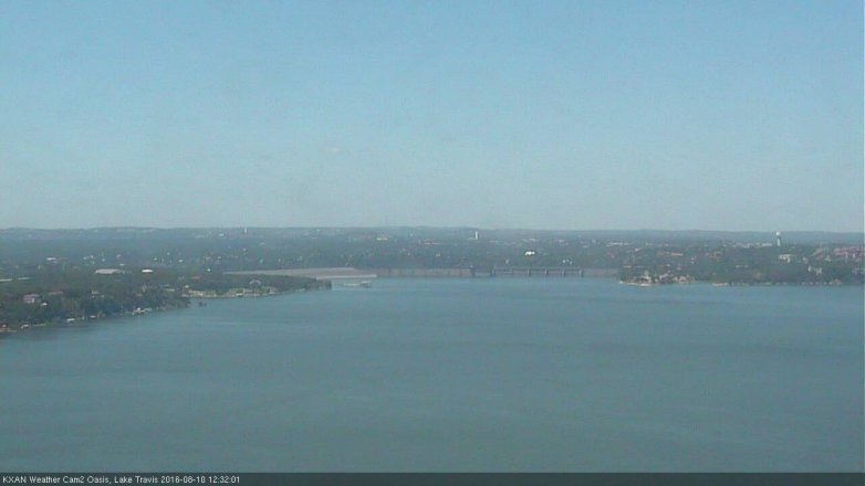 Lake Travis webcam, August 10, 2016 11:40 AM CT