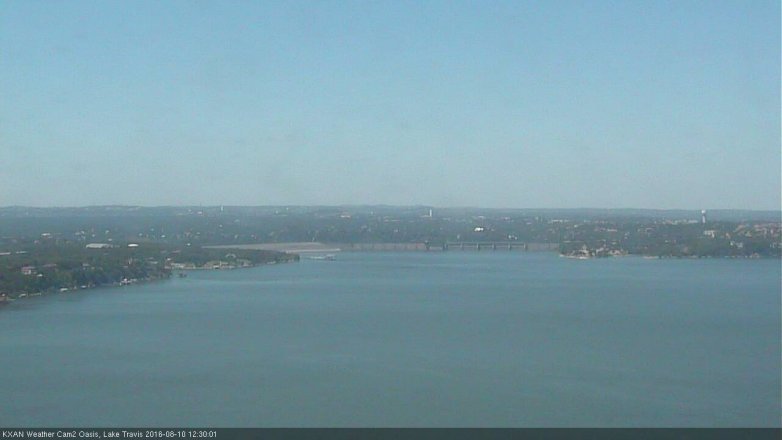 Lake Travis webcam, August 10, 2016 11:45 AM CT