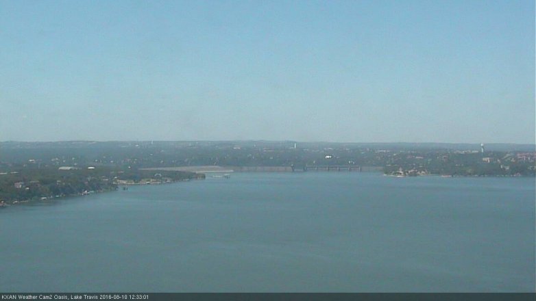 Lake Travis webcam, August 10, 2016 11:50 AM CT