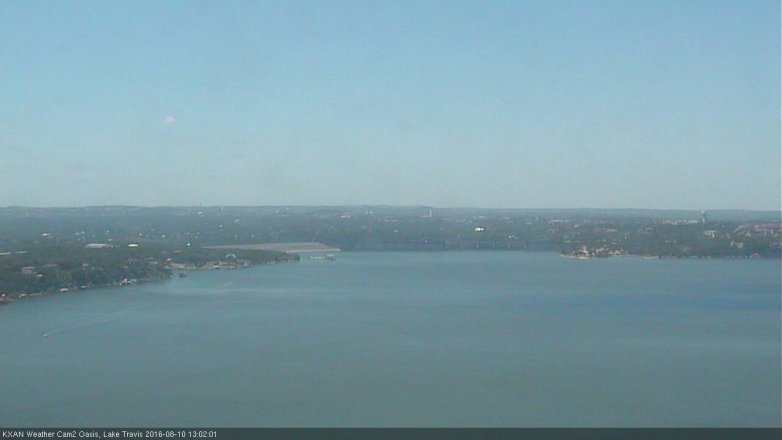 Lake Travis webcam, August 10, 2016 12:05 PM CT
