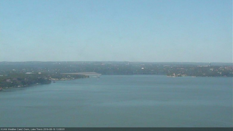 Lake Travis webcam, August 10, 2016 12:15 PM CT