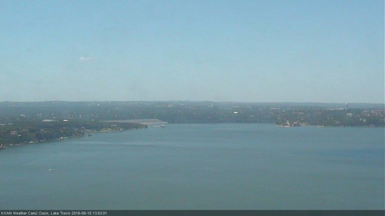Lake Travis webcam, August 10, 2016 12:35 PM CT