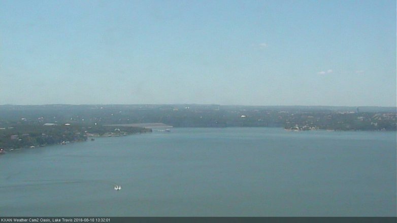 Lake Travis webcam, August 10, 2016 12:55 PM CT