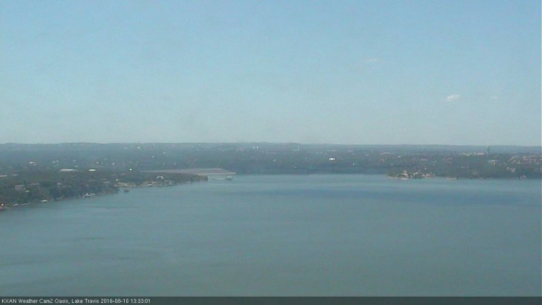 Lake Travis webcam, August 10, 2016 1:00 PM CT