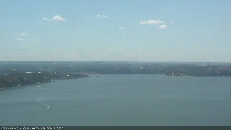 Lake Travis webcam, August 10, 2016 2:10 PM CT