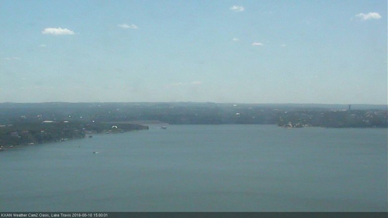Lake Travis webcam, August 10, 2016 2:20 PM CT