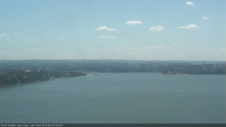 Lake Travis webcam, August 10, 2016 2:35 PM CT