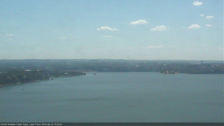 Lake Travis webcam, August 10, 2016 2:50 PM CT