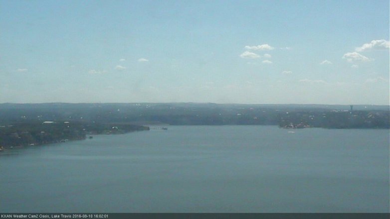 Lake Travis webcam, August 10, 2016 3:05 PM CT