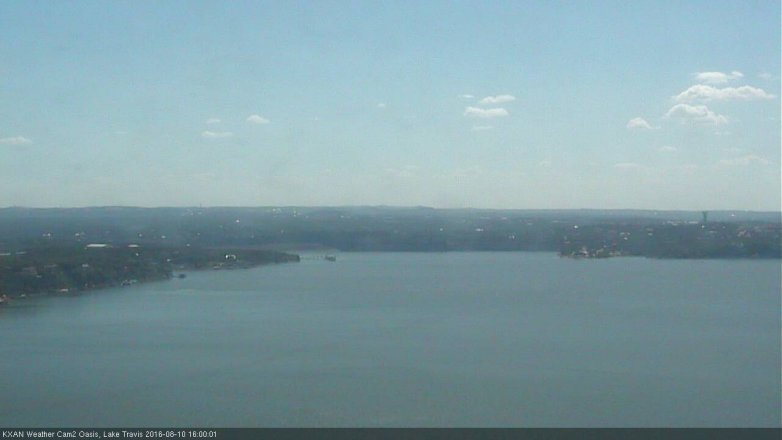 Lake Travis webcam, August 10, 2016 3:10 PM CT