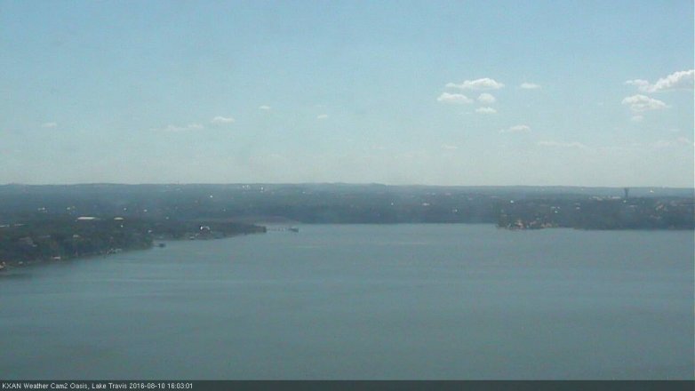 Lake Travis webcam, August 10, 2016 3:25 PM CT