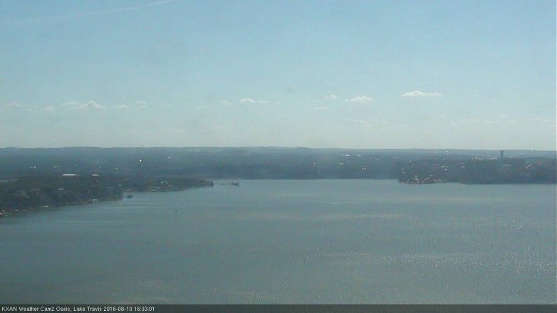 Lake Travis webcam, August 10, 2016 3:40 PM CT