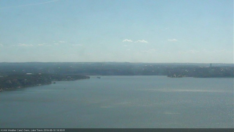 Lake Travis webcam, August 10, 2016 3:55 PM CT