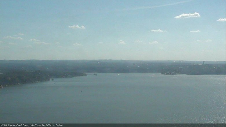 Lake Travis webcam, August 10, 2016 4:30 PM CT