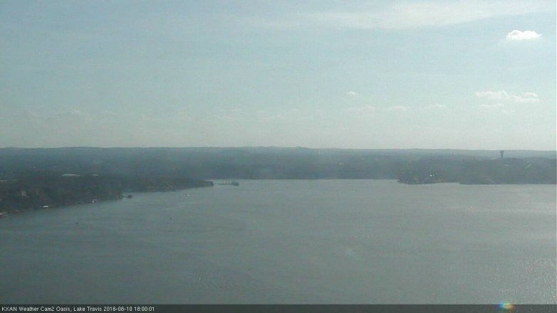 Lake Travis webcam, August 10, 2016 5:05 PM CT