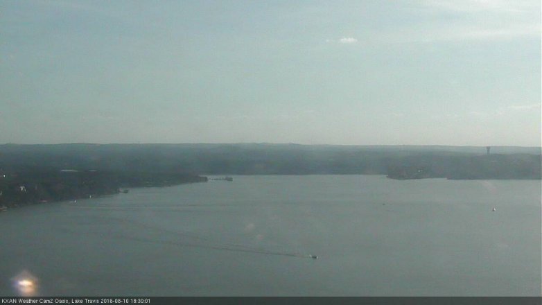 Lake Travis webcam, August 10, 2016 5:35 PM CT