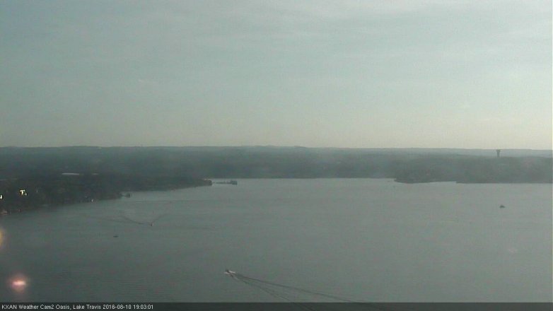 Lake Travis webcam, August 10, 2016 6:25 PM CT