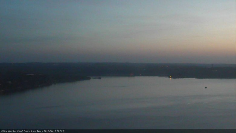 Lake Travis webcam, August 10, 2016 7:35 PM CT