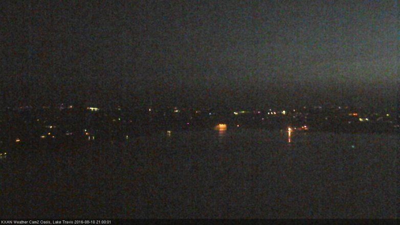 Lake Travis webcam, August 10, 2016 8:20 PM CT