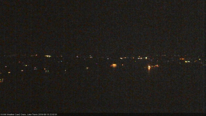 Lake Travis webcam, August 10, 2016 9:25 PM CT