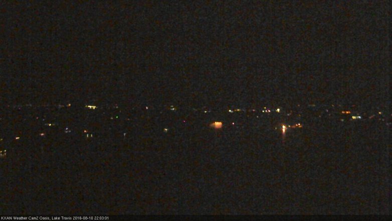 Lake Travis webcam, August 10, 2016 9:30 PM CT