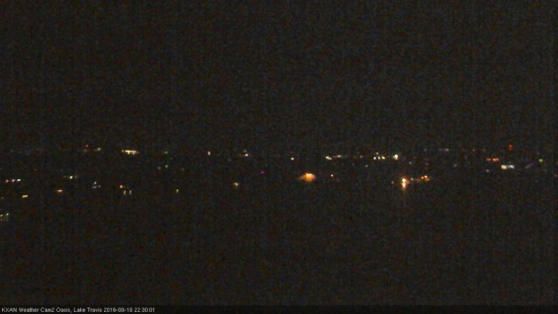 Lake Travis webcam, August 10, 2016 9:45 PM CT