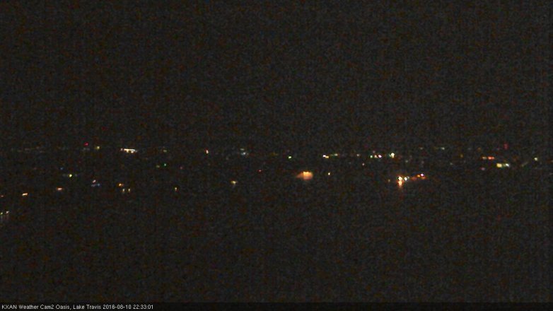 Lake Travis webcam, August 10, 2016 10:00 PM CT