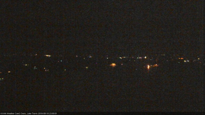 Lake Travis webcam, August 10, 2016 10:30 PM CT