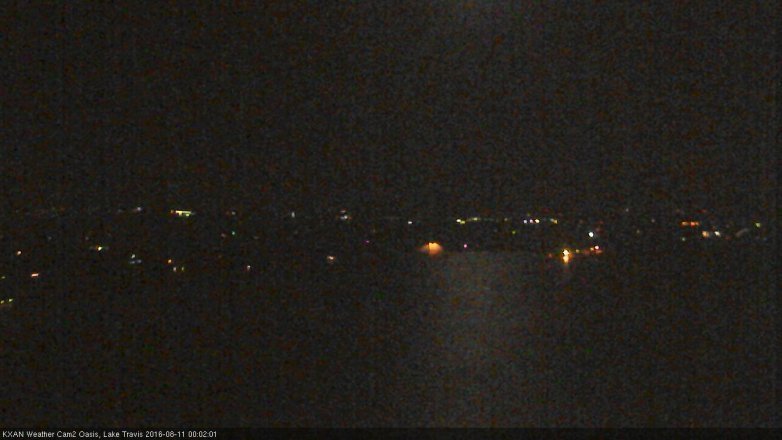 Lake Travis webcam, August 10, 2016 11:25 PM CT