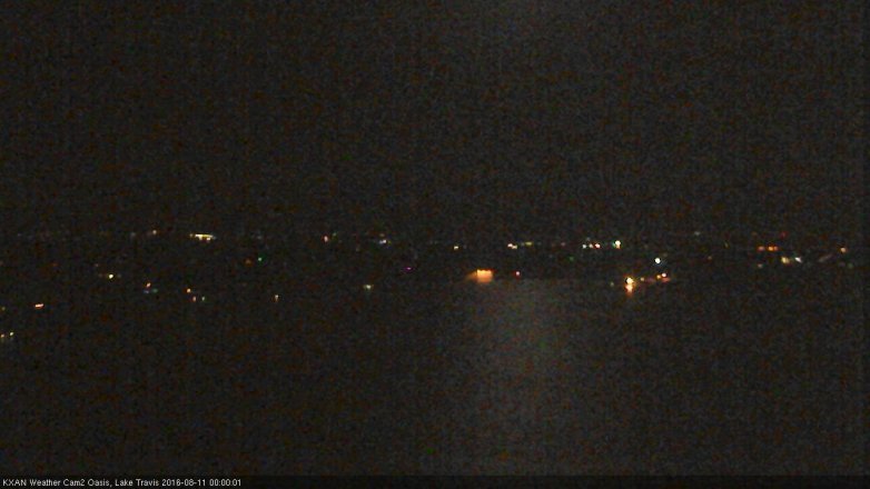 Lake Travis webcam, August 10, 2016 11:30 PM CT