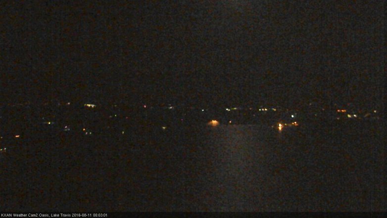 Lake Travis webcam, August 10, 2016 11:35 PM CT