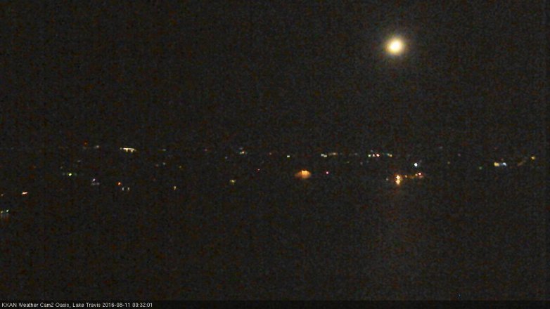 Lake Travis webcam, August 10, 2016 11:45 PM CT