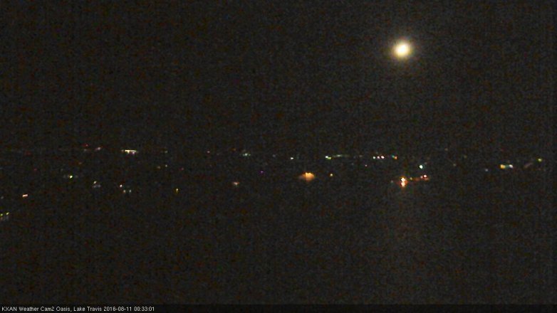 Lake Travis webcam, August 10, 2016 11:50 PM CT