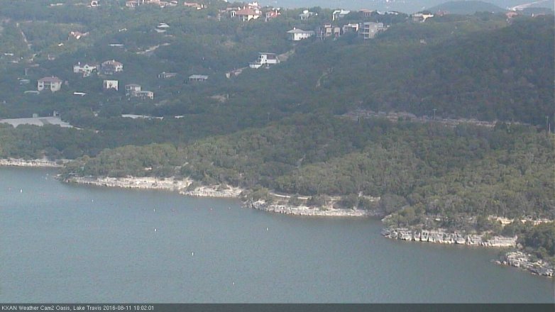 Lake Travis webcam, August 11, 2016 9:05 AM CT