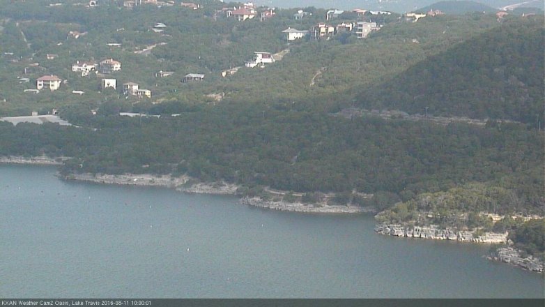 Lake Travis webcam, August 11, 2016 9:20 AM CT