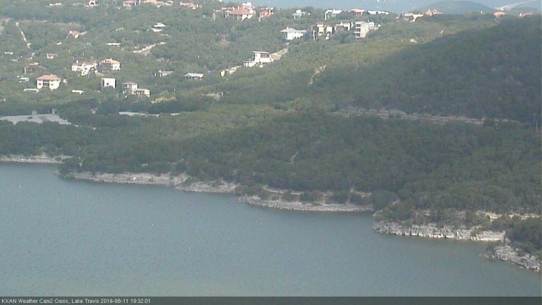 Lake Travis webcam, August 11, 2016 9:50 AM CT