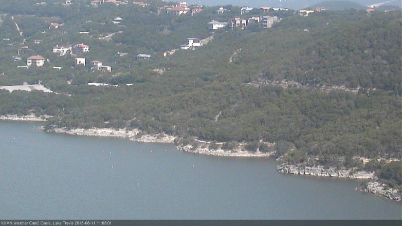 Lake Travis webcam, August 11, 2016 10:10 AM CT