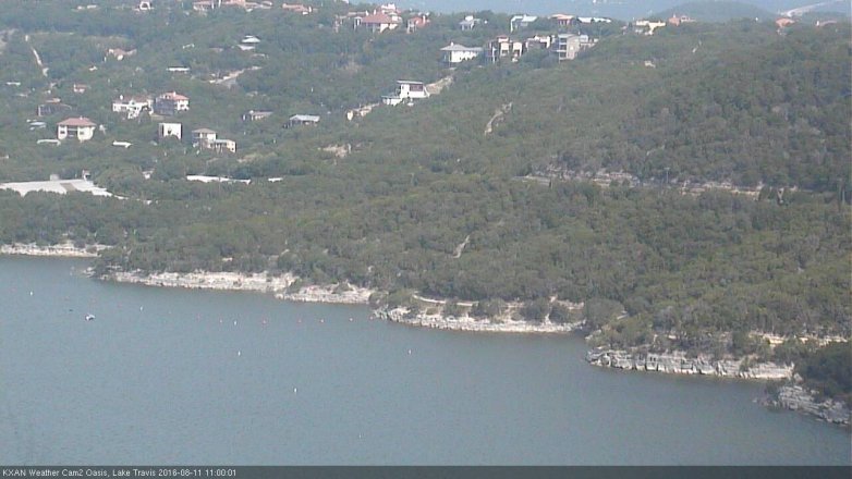 Lake Travis webcam, August 11, 2016 10:20 AM CT
